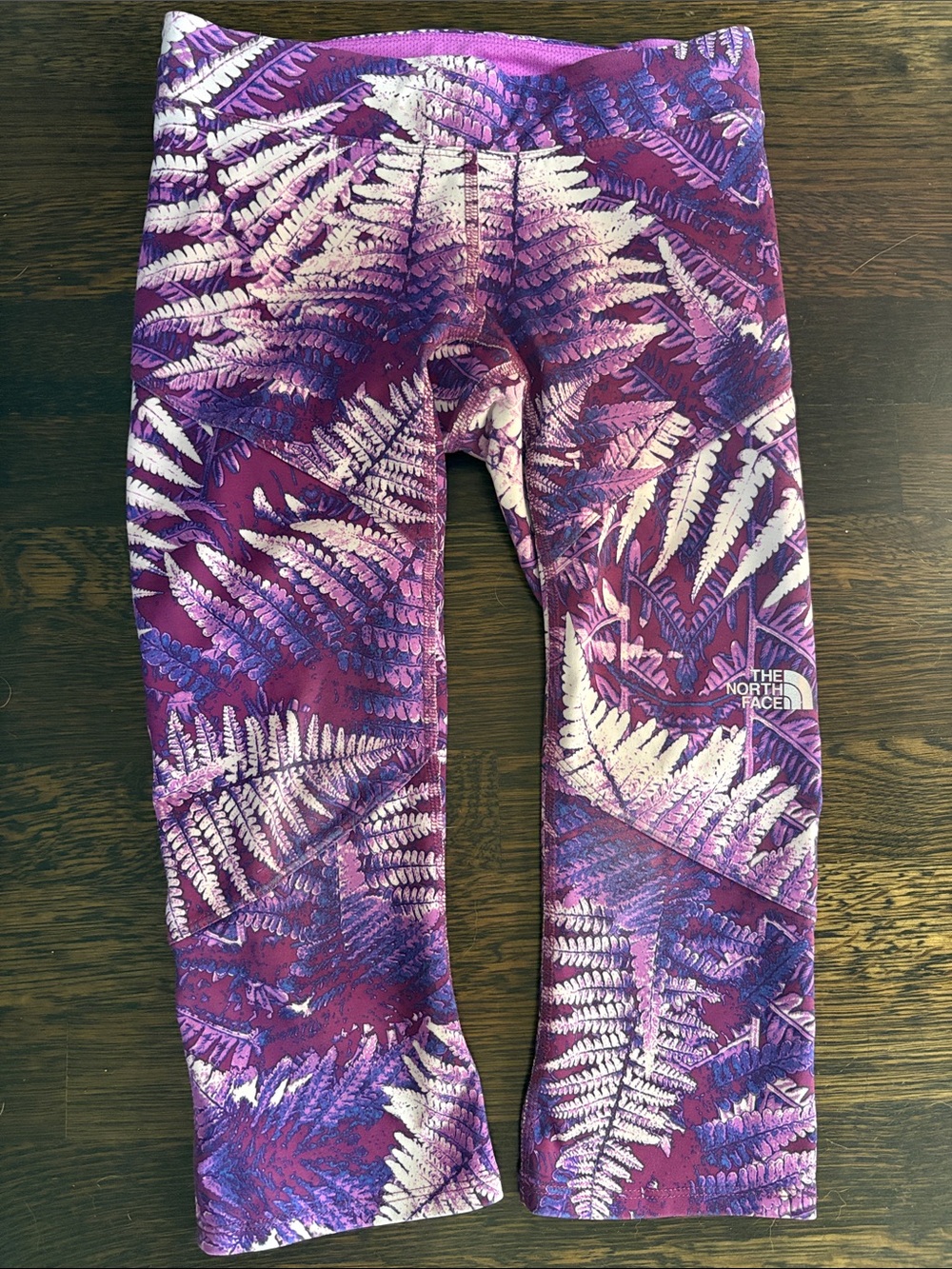 The North Face Girls Purple Fern-Print Active Leggings